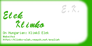 elek klimko business card